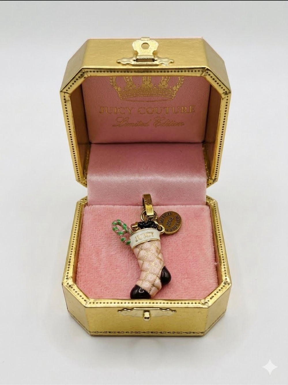 Juicy Couture 2008 Limited Edition Christmas Stocking Charm Rare Y2K Vintage